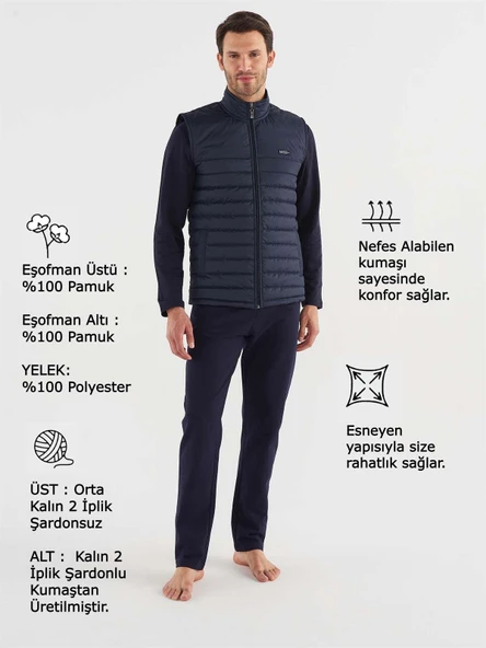 Mod Collection 3763 Erkek Yelekli Eşofman Takım - 8