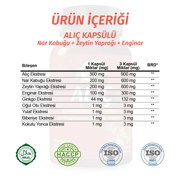 Alıç Kapsül (HAWTHORN CAPSULE) 60 Adet - Resim 2