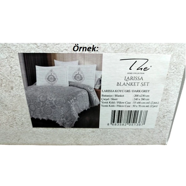 The Home Collection Larissa Fransız Güpürlü Battaniye Yatak Ört Seti-Bordo - 3