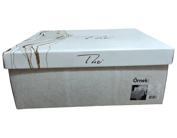 The Home Collection Larissa Fransız Güpürlü Battaniye Yatak Ört Seti-Bej - 4