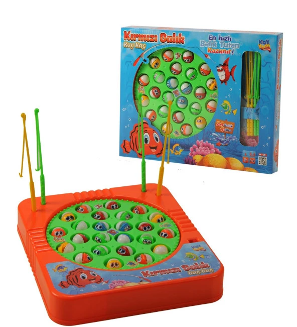 Pilli, Müzikli Balık Yakalama Oyunu 24 Balık 4 Oltalı - Orta Boy