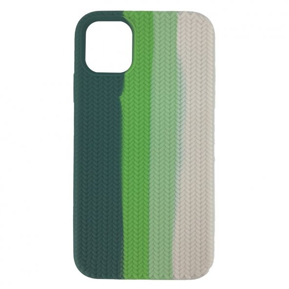 İphone 12 - 12 Pro Renkli Gökkuşağı - Colorful - Silikon Kılıf - Resim 2