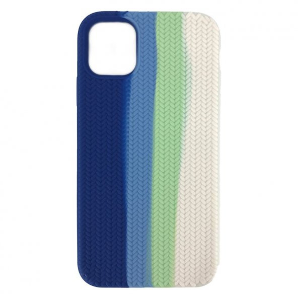 İphone 12 - 12 Pro Renkli Gökkuşağı - Colorful - Silikon Kılıf - Resim 4