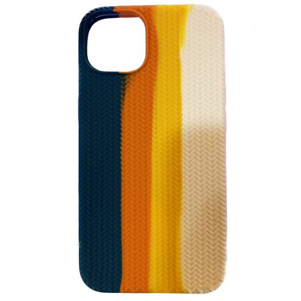 İphone 12 - 12 Pro Renkli Gökkuşağı - Colorful - Silikon Kılıf - Resim 5