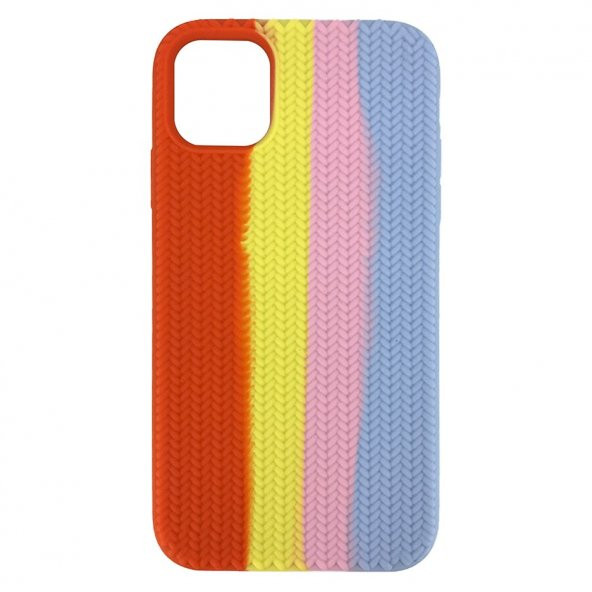 İphone 12 - 12 Pro Renkli Gökkuşağı - Colorful - Silikon Kılıf - Resim 12