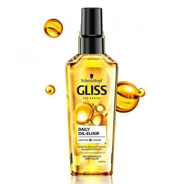 SCHWARZKOPF GLISS DAILY OIL-ELIXIR ARGAN YAĞ 75ML. - 1