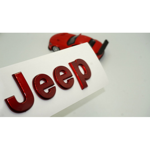Jeep Kaput Bagaj 3M 3D Parlak Kırmızı Yazı Logo