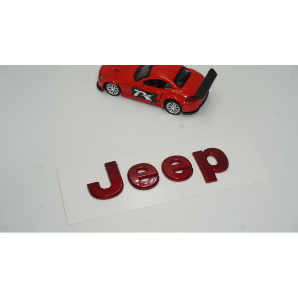 Jeep Kaput Bagaj 3M 3D Parlak Kırmızı Yazı Logo - Resim 2
