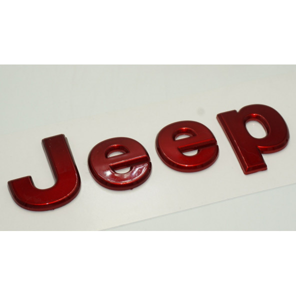 Jeep Kaput Bagaj 3M 3D Parlak Kırmızı Yazı Logo - Resim 3