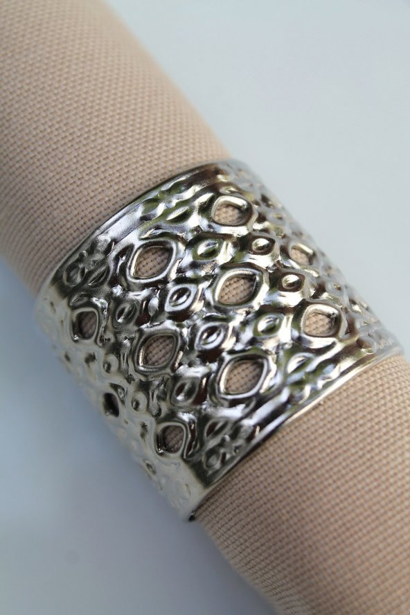 6 Adet Silver Venus Luxury Metal Peçete Halkası