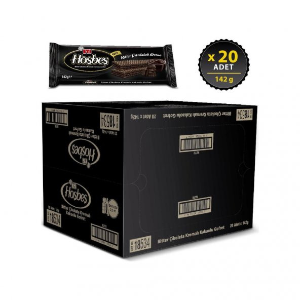 Eti Hoşbeş Bitter Çikolata Kremalı Gofret 142 g x 20 Adet - 2