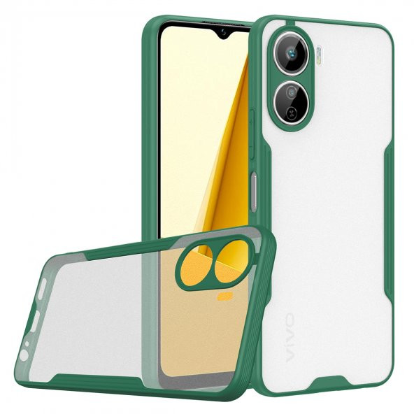 Vivo Y16 Kılıf Kamera Korumalı Arkası Mat Platin Silikon Kılıf - Resim 4