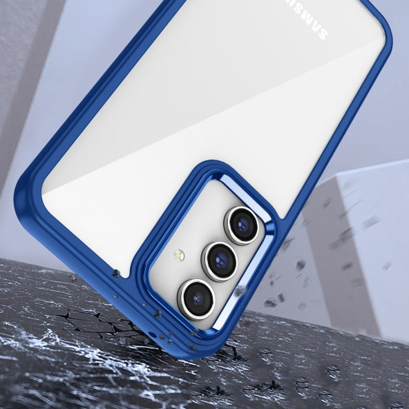 Samsung Galaxy A14 Kılıf Renkli Kenar Arkası Şeffaf Flora Silikon Kılıf - 4