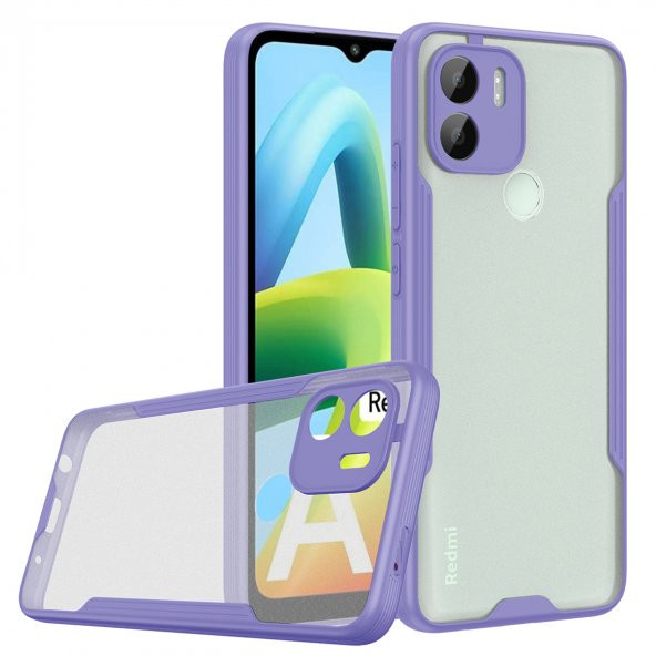 Xiaomi Redmi A1 Kılıf Kamera Korumalı Arkası Mat Platin Silikon Kılıf - 3