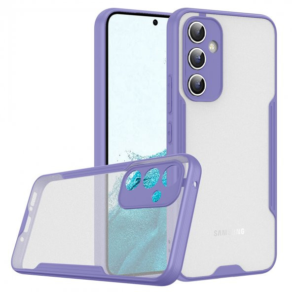Samsung Galaxy A34 Kılıf Kamera Korumalı Arkası Mat Platin Silikon Kılıf - 3
