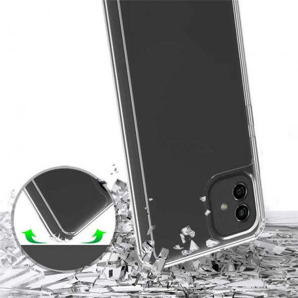 Samsung Galaxy A04E Kılıf Olex Antishock Darbe Emici Şeffaf Silikon Kılıf - 4