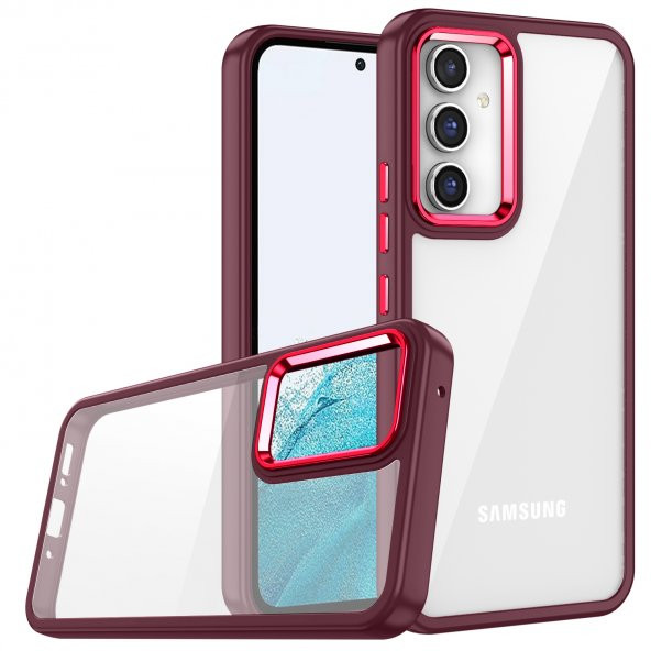 Samsung Galaxy A04S Kılıf Renkli Kenar Arkası Şeffaf Flora Silikon Kılıf - 3