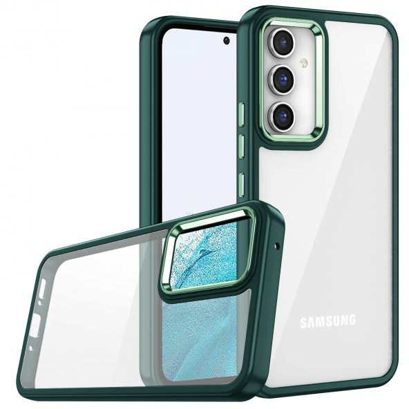 Samsung Galaxy A04S Kılıf Renkli Kenar Arkası Şeffaf Flora Silikon Kılıf - 6