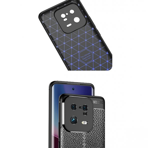 Xiaomi Mi 13 Pro Kılıf Focus Deri Görünümlü Kamera Korumalı Silikon Kılıf - Resim 4