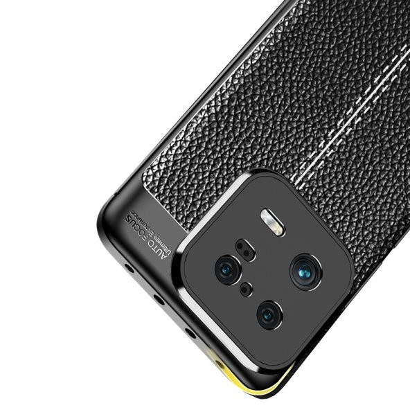 Xiaomi Mi 13 Pro Kılıf Focus Deri Görünümlü Kamera Korumalı Silikon Kılıf - Resim 6