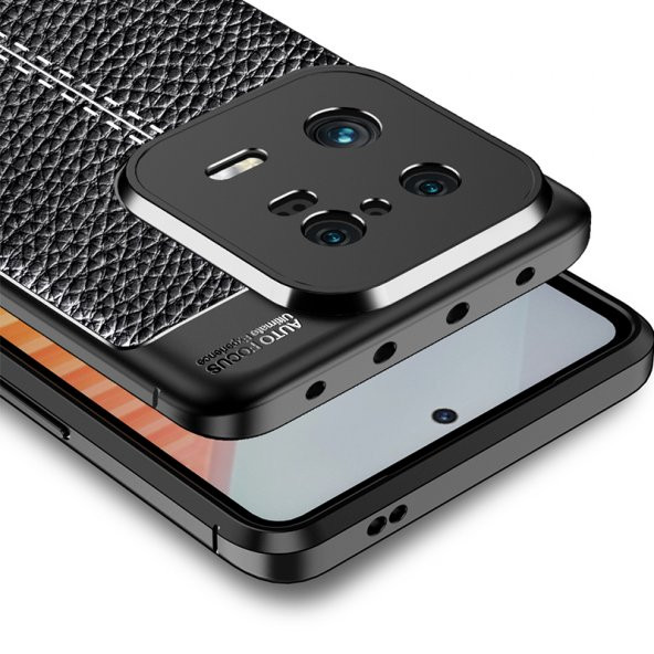Xiaomi Mi 13 Pro Kılıf Focus Deri Görünümlü Kamera Korumalı Silikon Kılıf - Resim 8