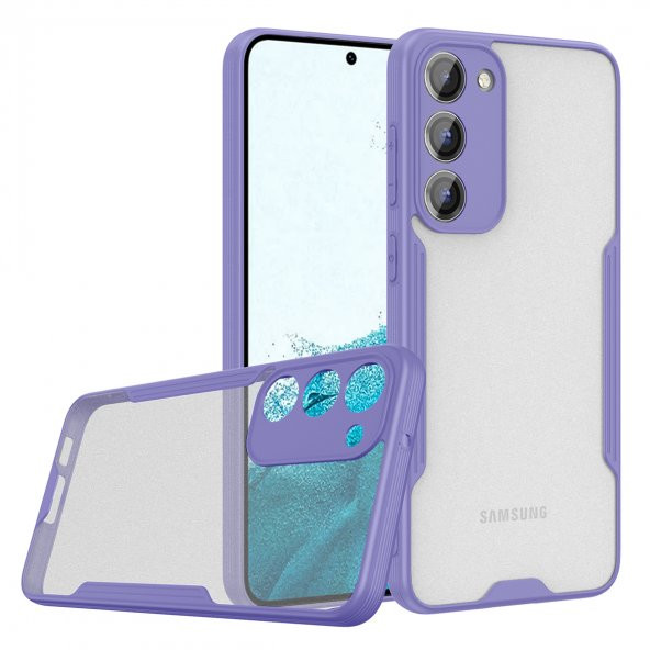 Samsung Galaxy S23 Kılıf Kamera Korumalı Arkası Mat Platin Silikon Kılıf - 3