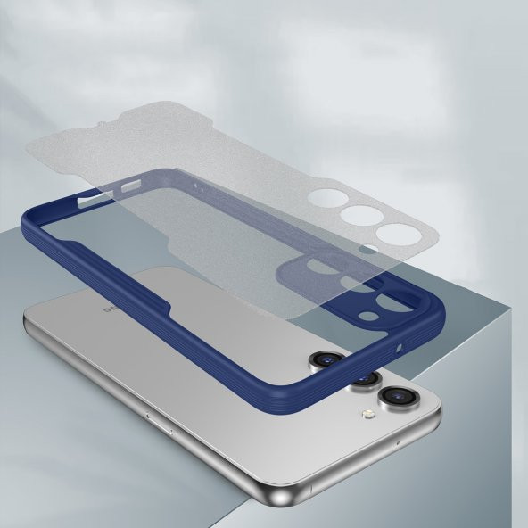 Samsung Galaxy S23 Kılıf Kamera Korumalı Arkası Mat Platin Silikon Kılıf - 4