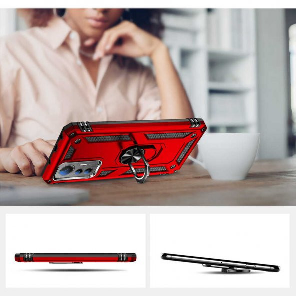 Xiaomi Mi 12 Lite Kılıf Sofya Yüzüklü Yüksek Korumalı Sert Silikon Kılıf - 5