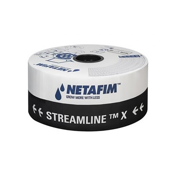 NETAFİM STREAMLINE™ X 16125 (12.5mil 20 cm 1,6 lt/h ) 1100 BASINÇ AYARSIZ YASSI DAMLA SULAMA BORUSU