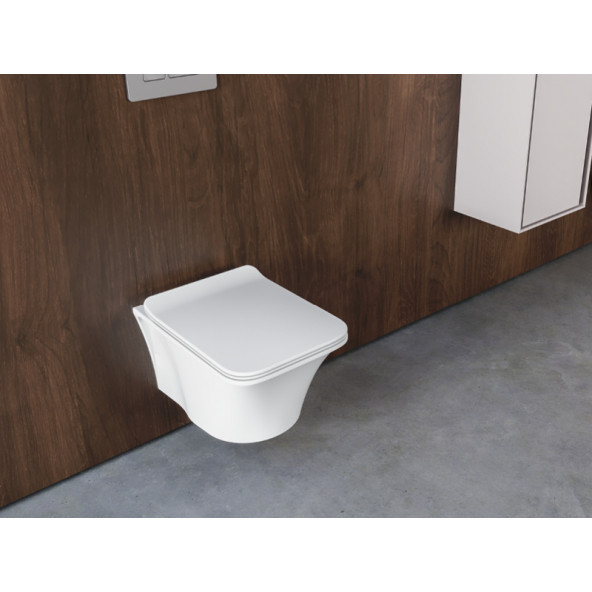 Turkuaz Cerastyle İbiza Rimless Kanalsız Asma Klozet ve İbiza UF Yavaş Kapanan Kapak - 4