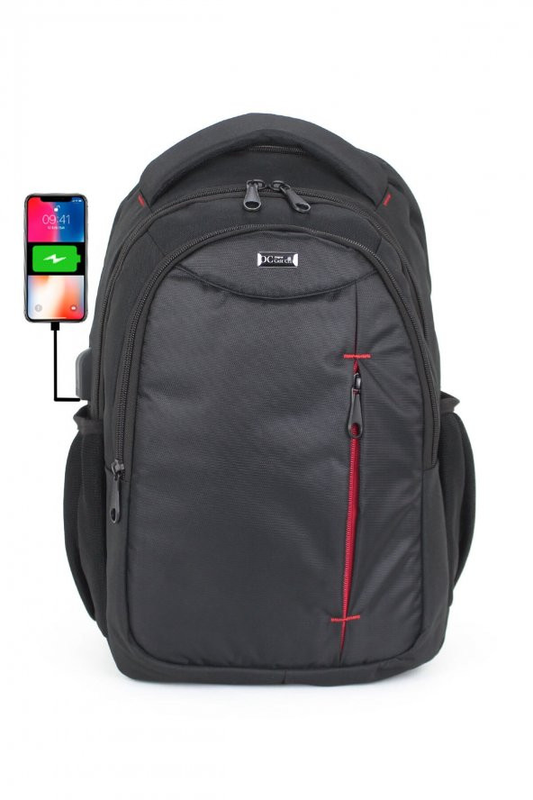 Usb Aparatlı Unisex Sırt Çantası 15,6 Inç Laptop Bölmeli Su Geçirmez Kumaş - 8