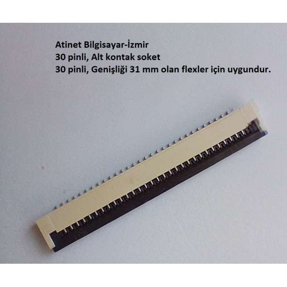 30 Pin 1Mm Adımlı Flex Soketi Flex Ffc Konnektörü Alt kontak 30-1-Alt