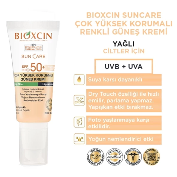 Bioxcin Sun Care Çok Yüksek Korumalı Yağlı Ciltler İçin Renkli Güneş Kremi Spf 50+ 50 ml - 3
