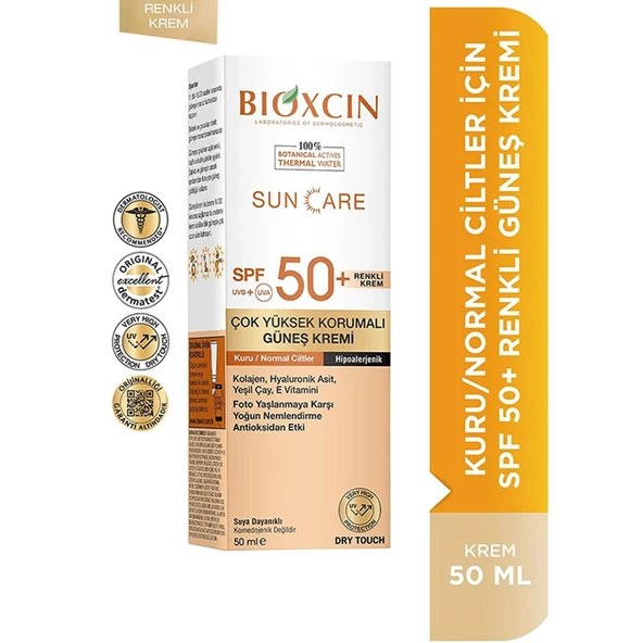 Bioxcin Sun Care Çok Yüksek Korumalı Kuru Ve Normal Ciltler İçin Renkli Güneş Kremi Spf 50+ 50 ml - 2