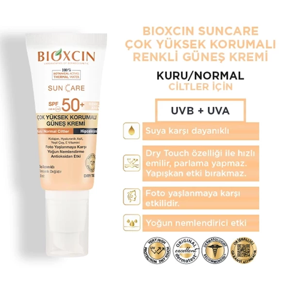 Bioxcin Sun Care Çok Yüksek Korumalı Kuru Ve Normal Ciltler İçin Renkli Güneş Kremi Spf 50+ 50 ml - 3