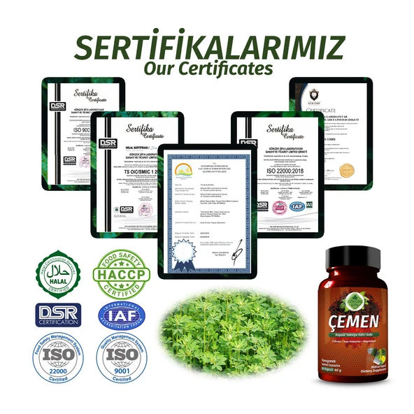Çemen Kapsül (FENUGREEK CAPSULE) 60 Adet - Resim 3