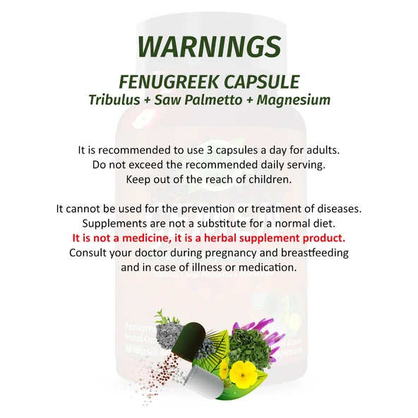 Çemen Kapsül (FENUGREEK CAPSULE) 60 Adet - Resim 6