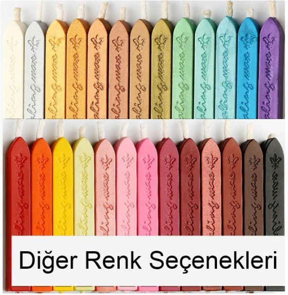 Fitilli Mühür Mumu Çubuk Kızılcık Kırmızı Resmi Damga Zarf Davetiye - Resim 12