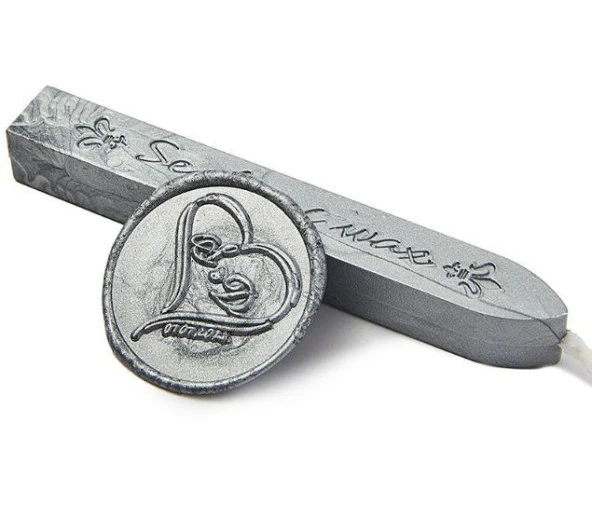 Fitilli Mühür Mumu Çubuk Gümüş Renk Resmi Damga Zarf Davetiye ürün görseli