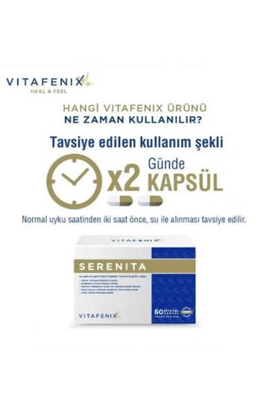 Vitafenix Serenita Valerian Ekstresi Içeren Takviye Edici Vegan Gıda 60 Kapsül - SKT:09/2026 - 3