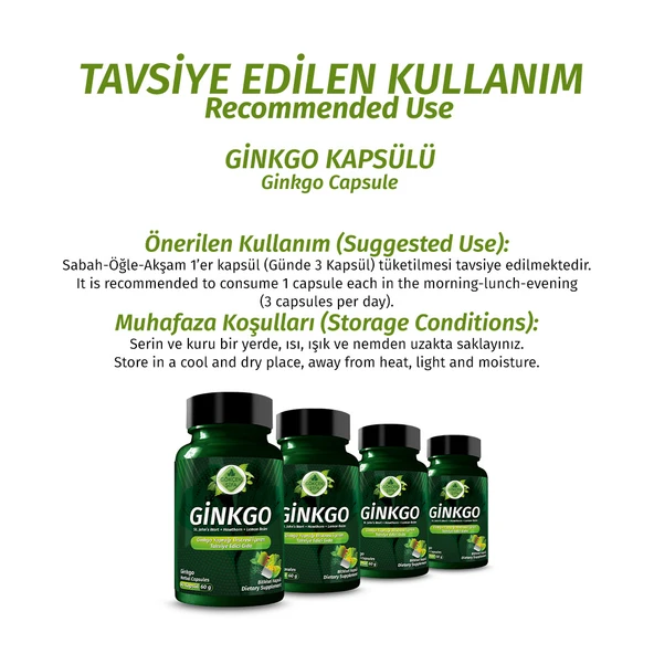 Ginkgo Kapsül (Ginkgo Biloba Capsule )60 Adet - 4