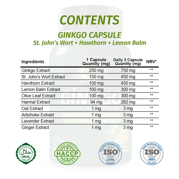 Ginkgo Kapsül (Ginkgo Biloba Capsule )60 Adet - 2