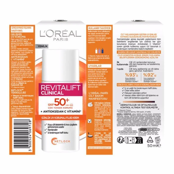 L'Oréal Paris Revitalift Clinical SPF 50+ Günlük Yüksek UV Korumalı Yüz Güneş Kremi 50 ml - 3