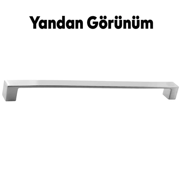 Bihter Düz Mobilya Mutfak Dolabı Çekmece Dolap Kapak Kulpu Kulpları Kulbu Krom 224 Mm Metal Kulp - 5