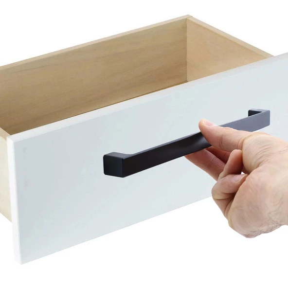 Bihter Düz Mobilya Mutfak Dolabı Çekmece Dolap Kulpu Kulbu Siyah (224 MM-22.4 CM) Metal Kulpları - 3
