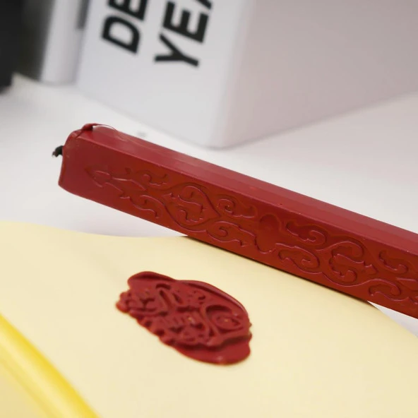 Fitilli Mühür Mumu Çubuk Gülpembe Resmi Damga Zarf Davetiye - Resim 5