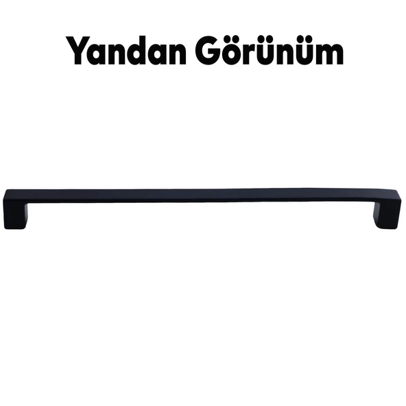 Bihter Düz Mobilya Mutfak Dolabı Çekmece Dolap Kulpu Kulbu Siyah (224 MM-22.4 CM) Metal Kulpları - 5