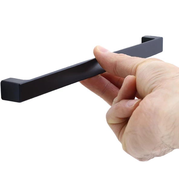 Bihter Düz Mobilya Mutfak Dolabı Çekmece Dolap Kulpu Kulbu Siyah (224 MM-22.4 CM) Metal Kulpları - 6