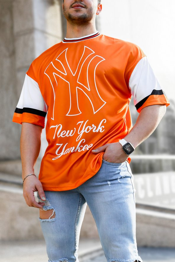 Dijital Baskılı Oversize Erkek Forma T-Shirt - 2