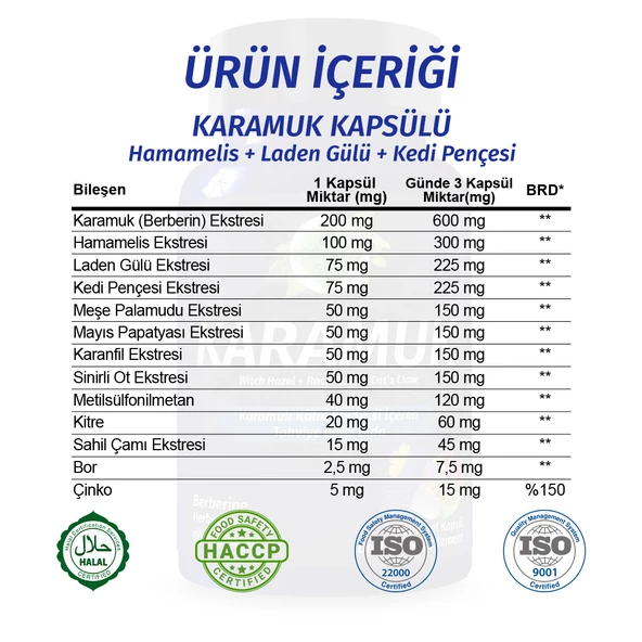 Karamuk Kapsül (Berberin Capsule)  60 Adet - Resim 3